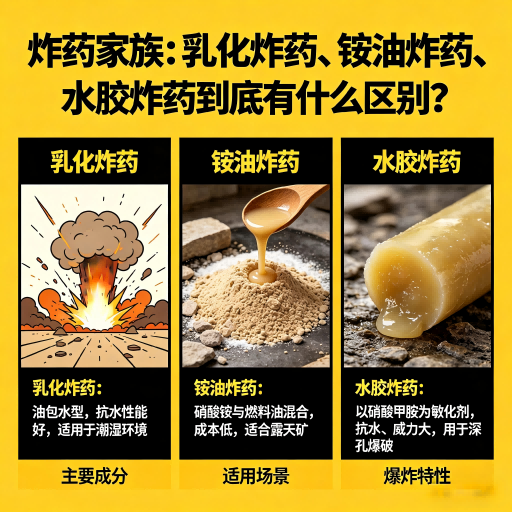 怀集炸药家族：乳化炸药、铵油炸药、水胶炸药到底有什么区别？